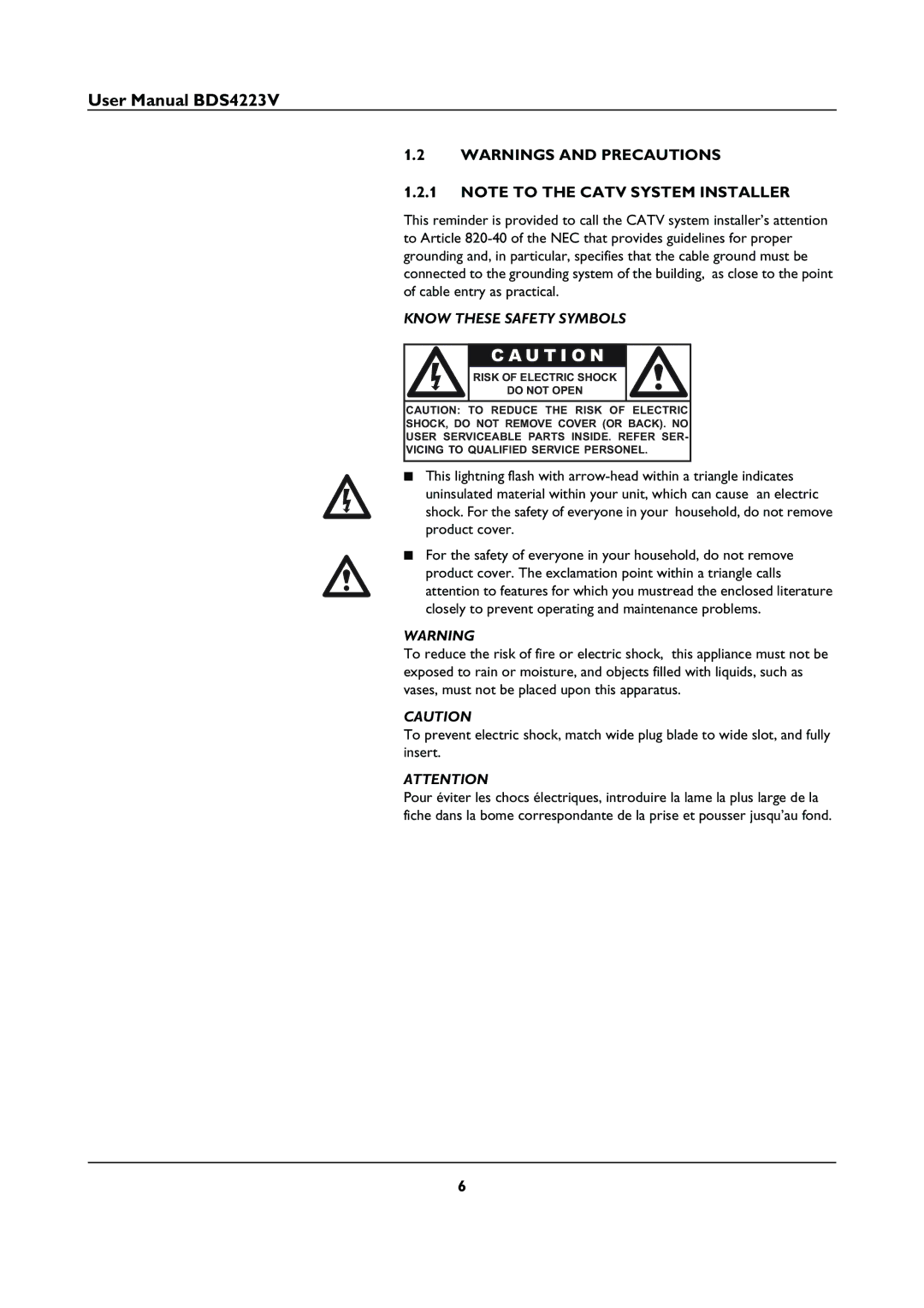 Philips BDS4223V user manual Know These Safety Symbols 