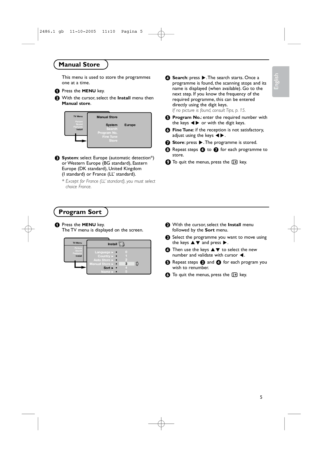 Philips BDS4231R/00 instruction manual Manual Store, Program Sort 