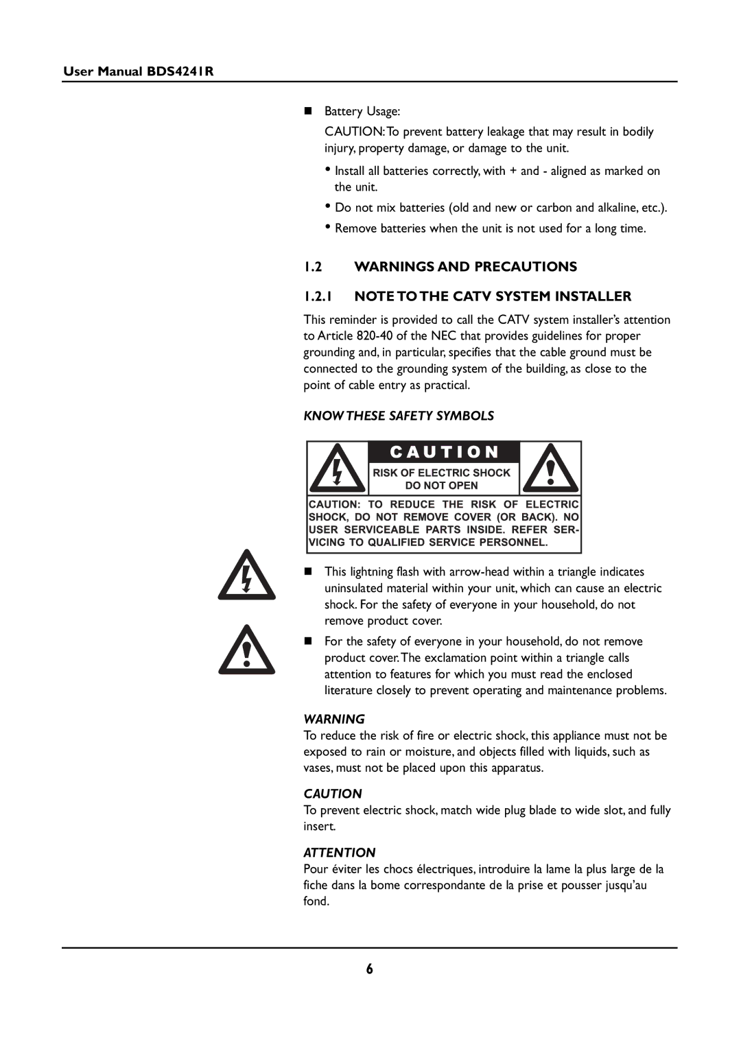 Philips BDS4241R/00 manual Know These Safety Symbols 