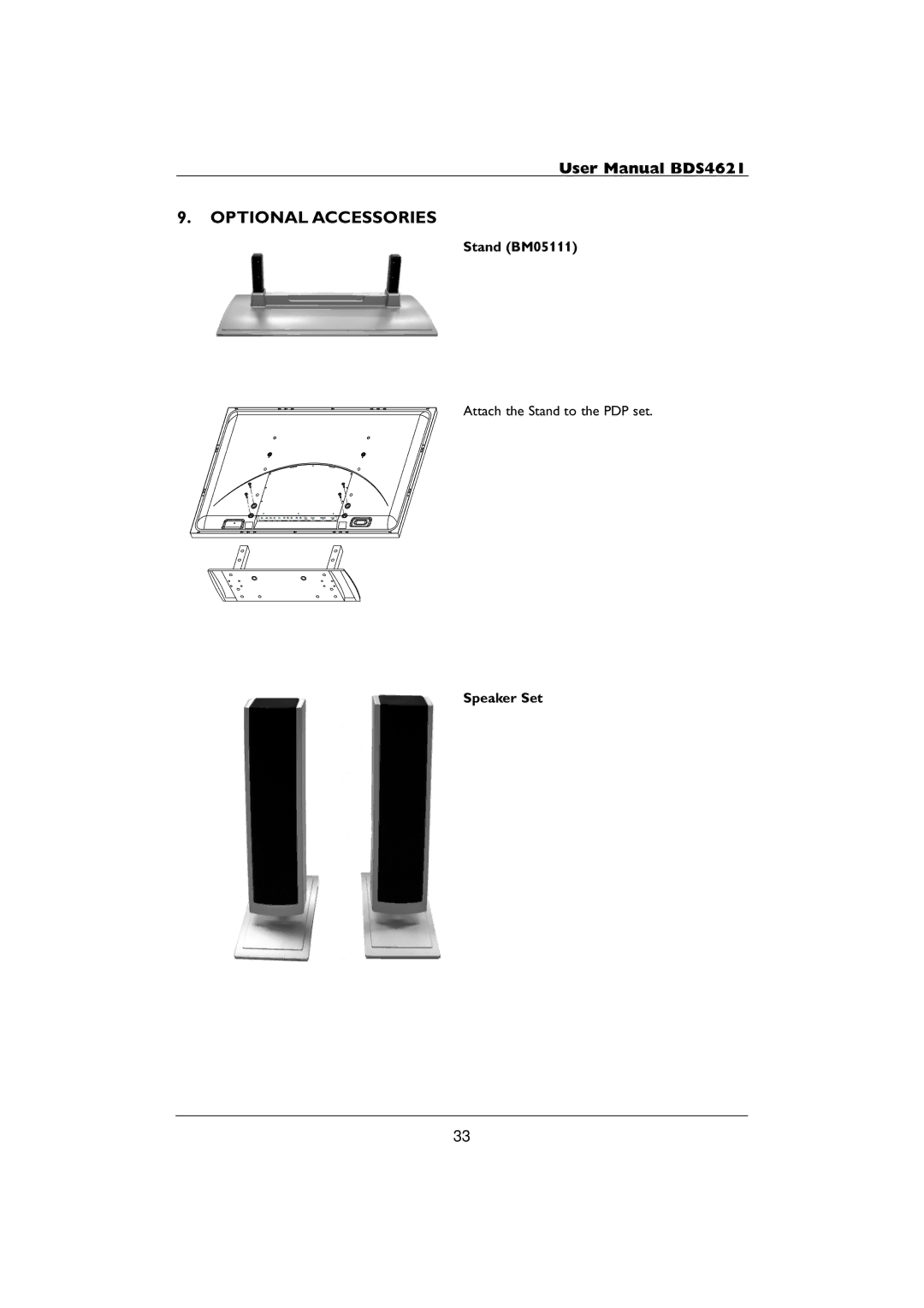 Philips BDS4621 user manual Optional Accessories, Stand BM05111, Speaker Set 