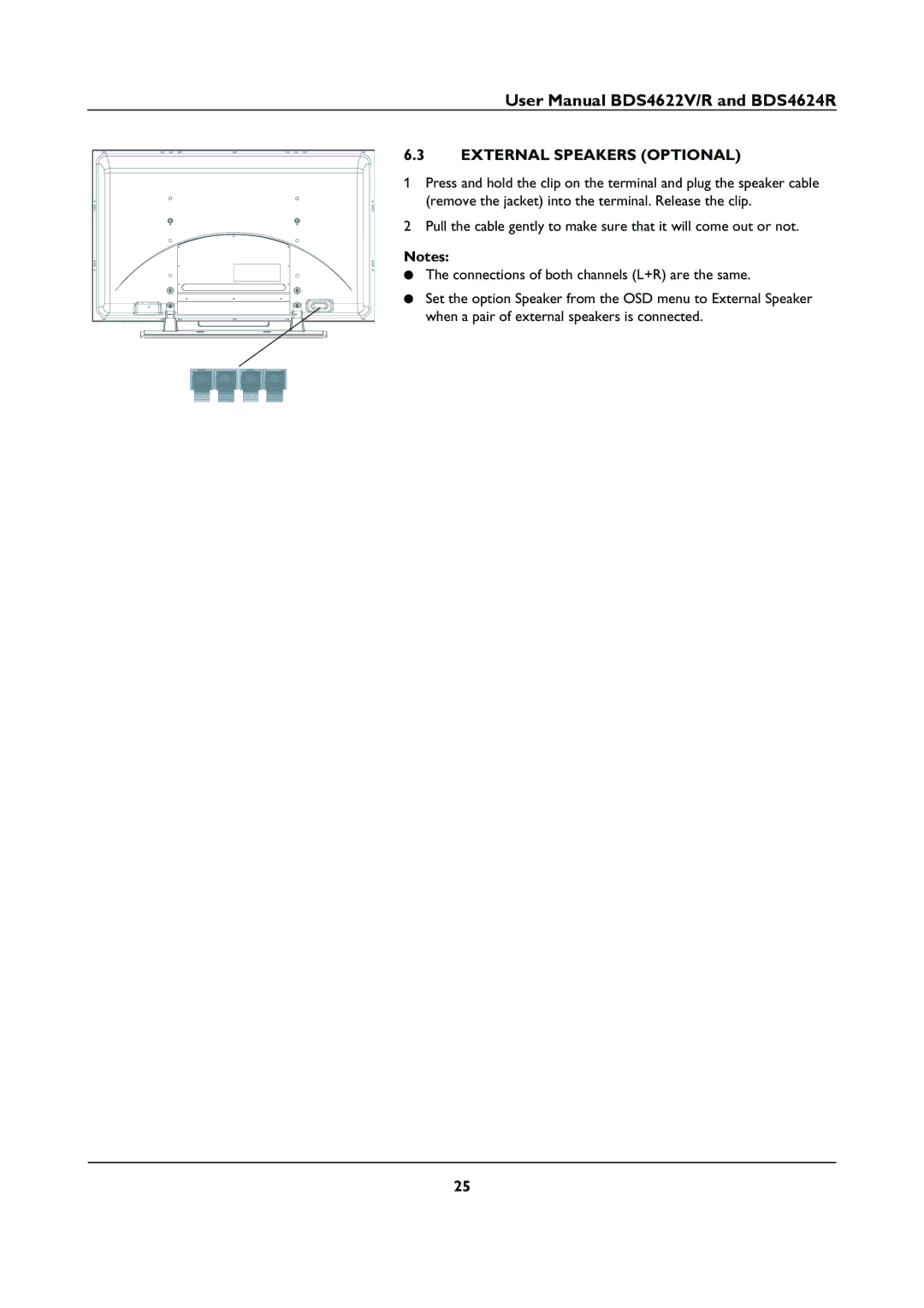 Philips BDS46622R user manual External Speakers Optional 