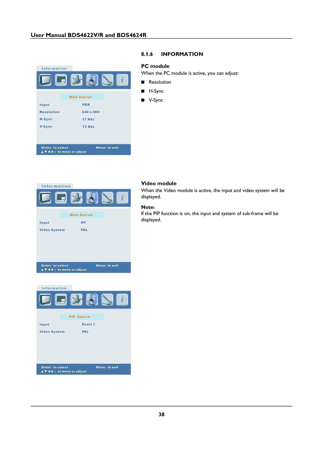 Philips BDS46622R user manual Information, PC module 