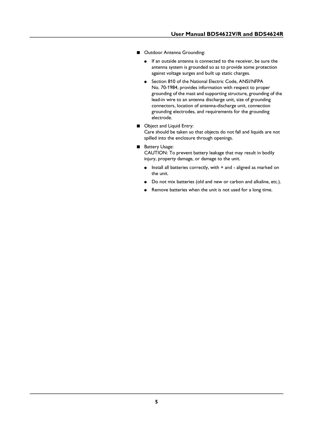 Philips BDS46622R user manual Outdoor Antenna Grounding 