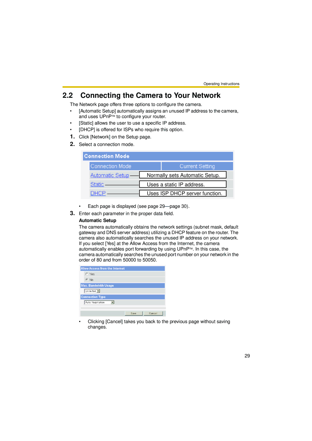 Philips BL-C10 operating instructions Connecting the Camera to Your Network, Automatic Setup 