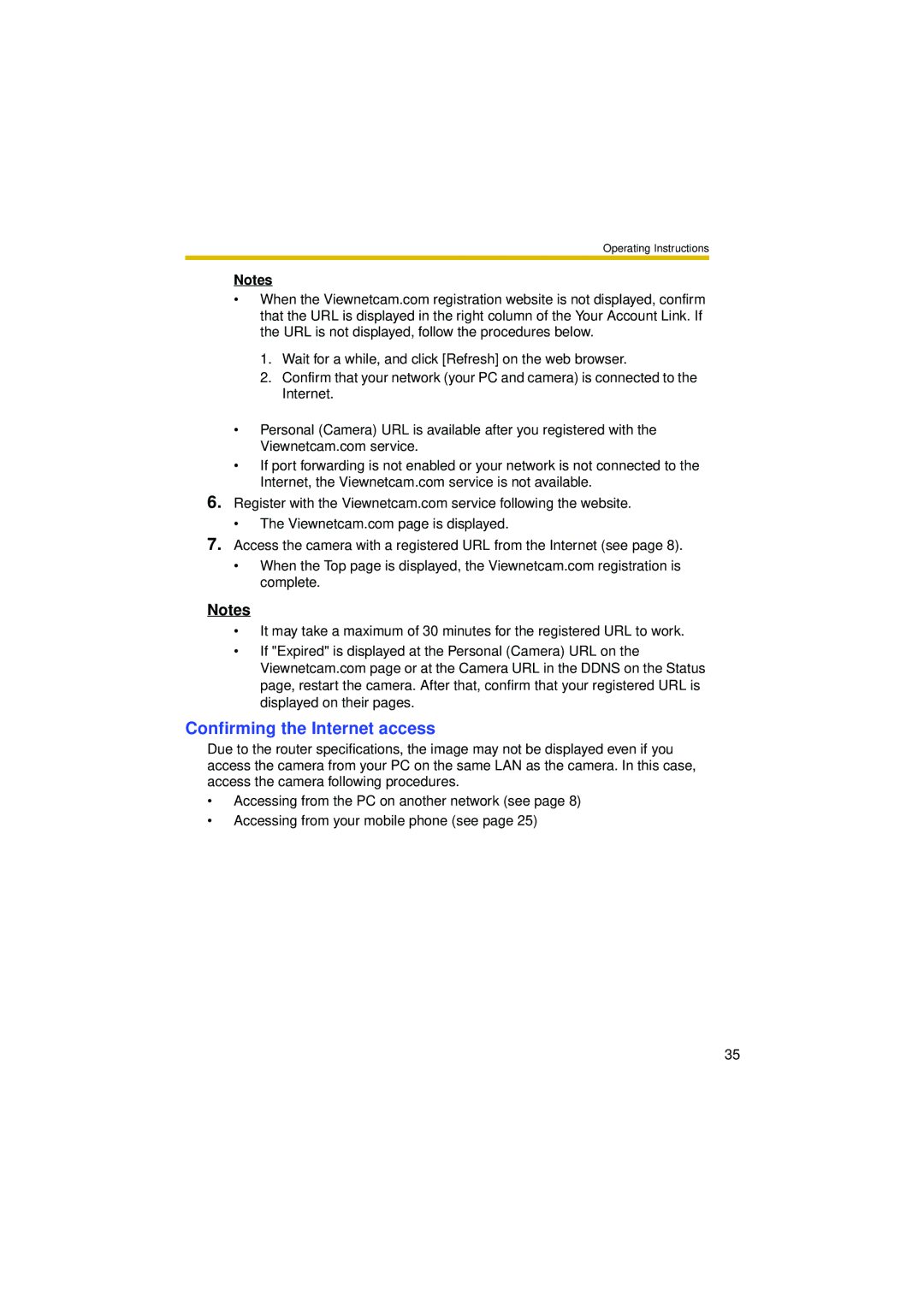 Philips BL-C10 operating instructions Confirming the Internet access 