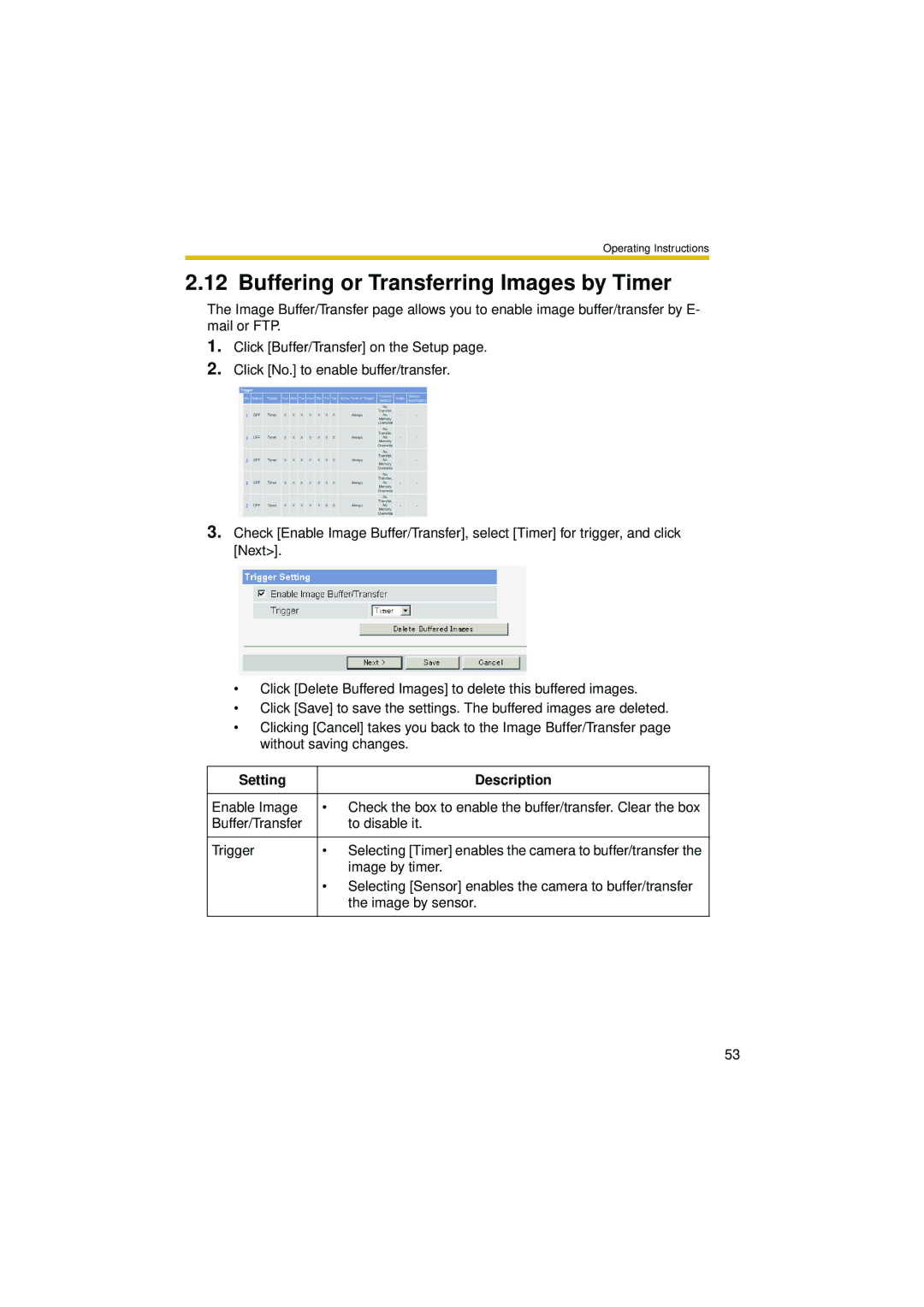 Philips BL-C10 operating instructions Buffering or Transferring Images by Timer 