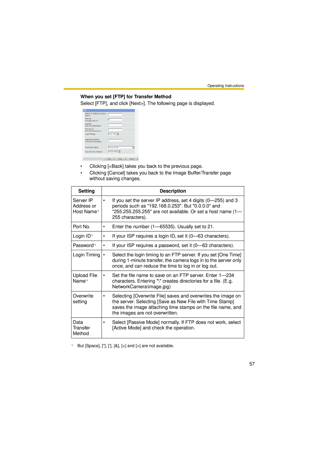 Philips BL-C10 operating instructions When you set FTP for Transfer Method 