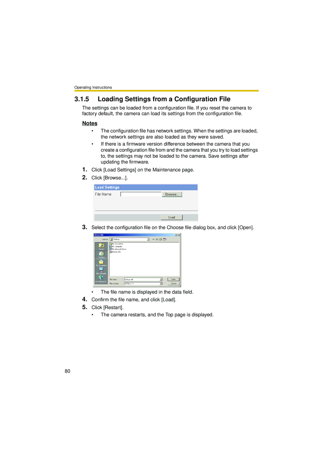 Philips BL-C10 operating instructions Loading Settings from a Configuration File 