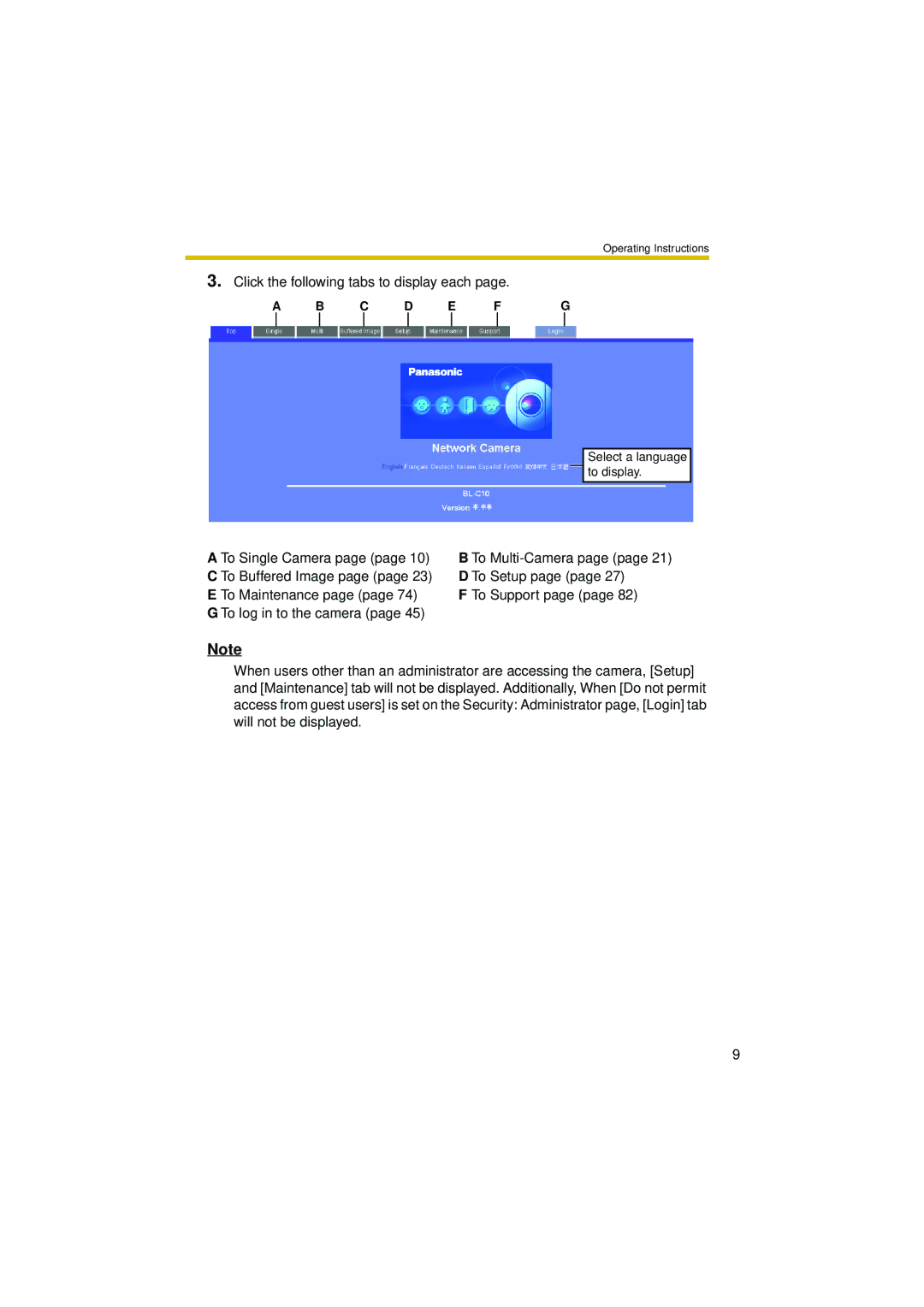 Philips BL-C10 operating instructions Click the following tabs to display each 