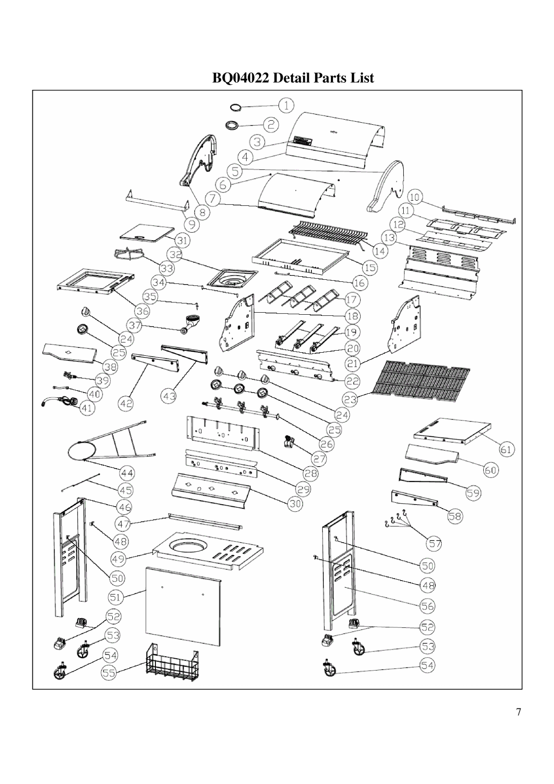 Philips manual BQ04022 Detail Parts List 