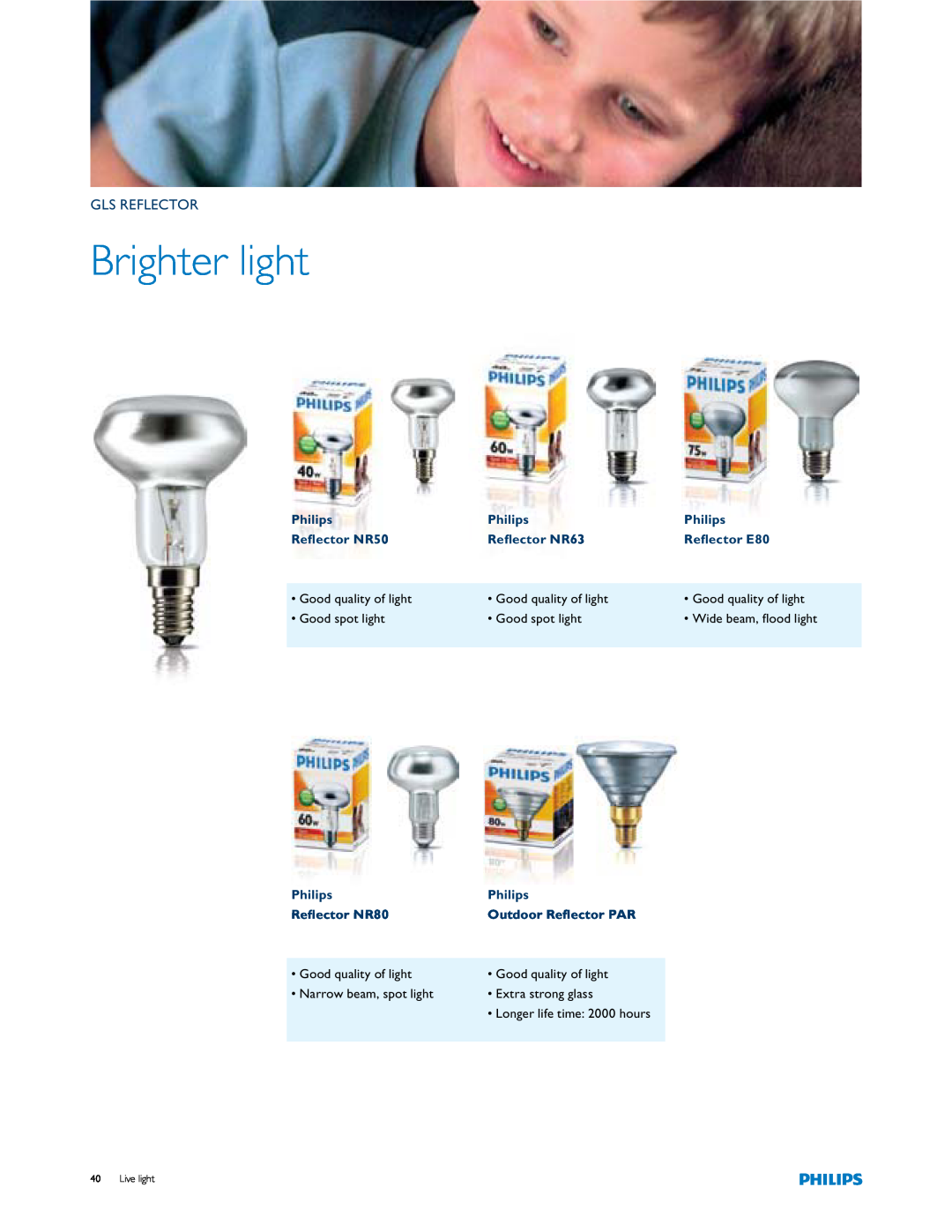 Philips Brighter Light manual Gls Reflector, Brighter light 