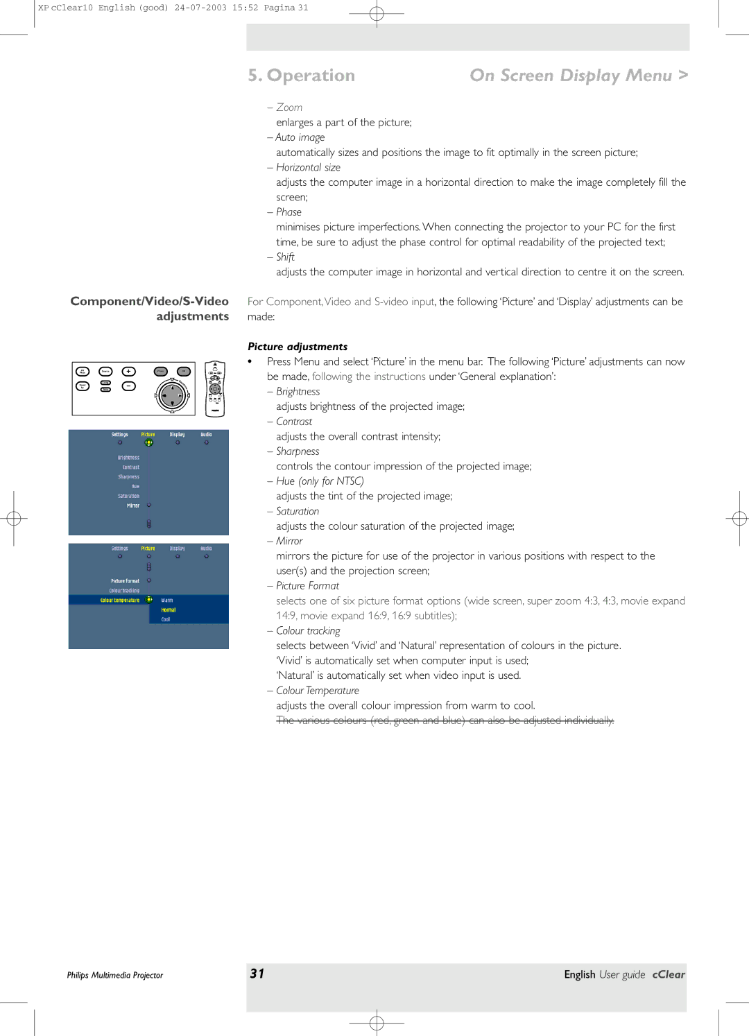 Philips bSure 1 manual Zoom 