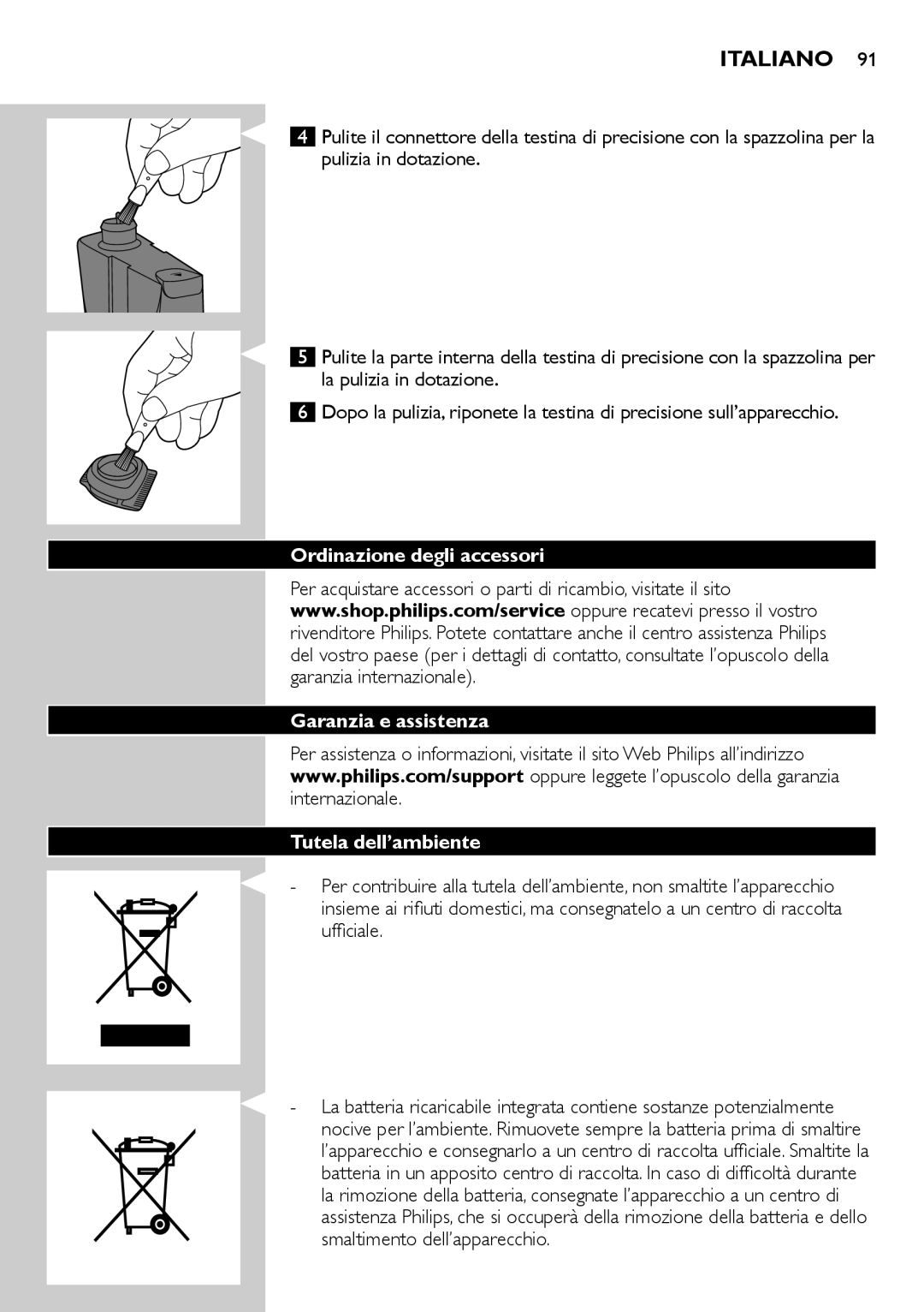 Philips BT9280, BT9290 user manual Italiano 