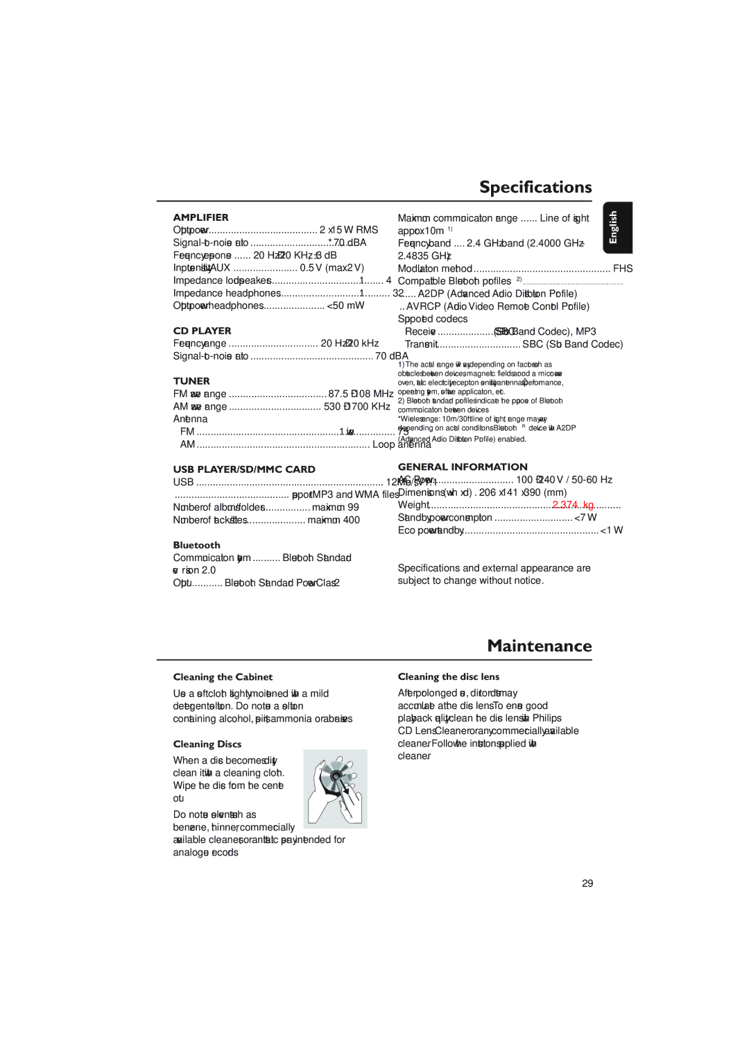 Philips BTM630 quick start Specifications 