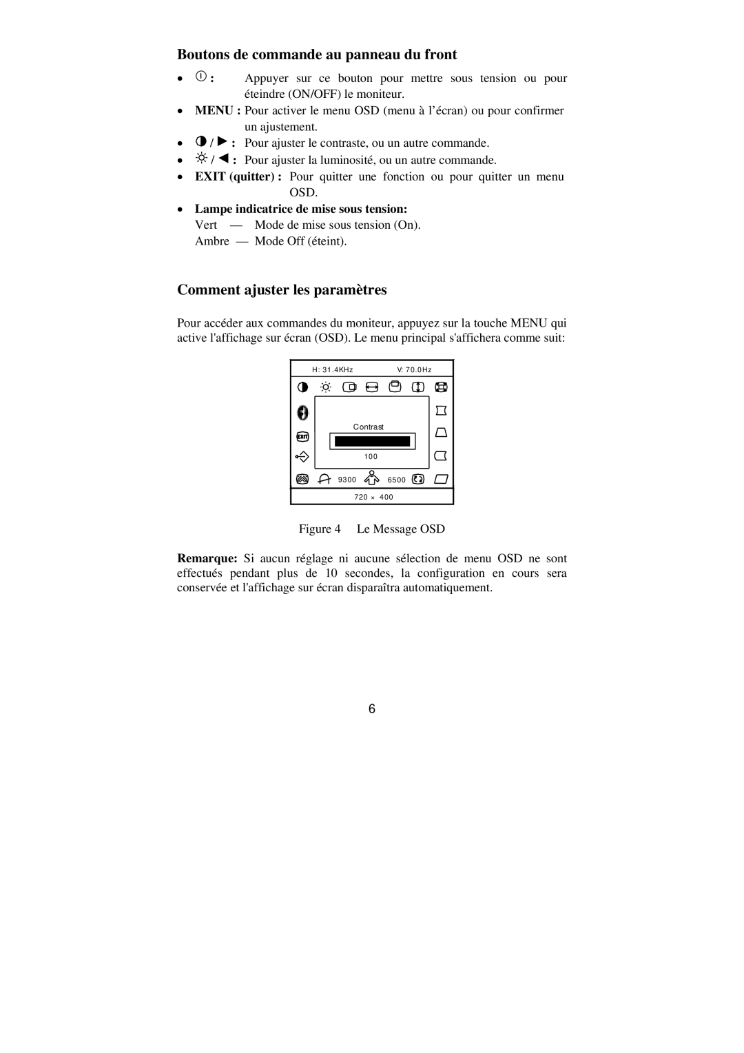 Philips BZ02 manual Boutons de commande au panneau du front, Comment ajuster les paramètres 