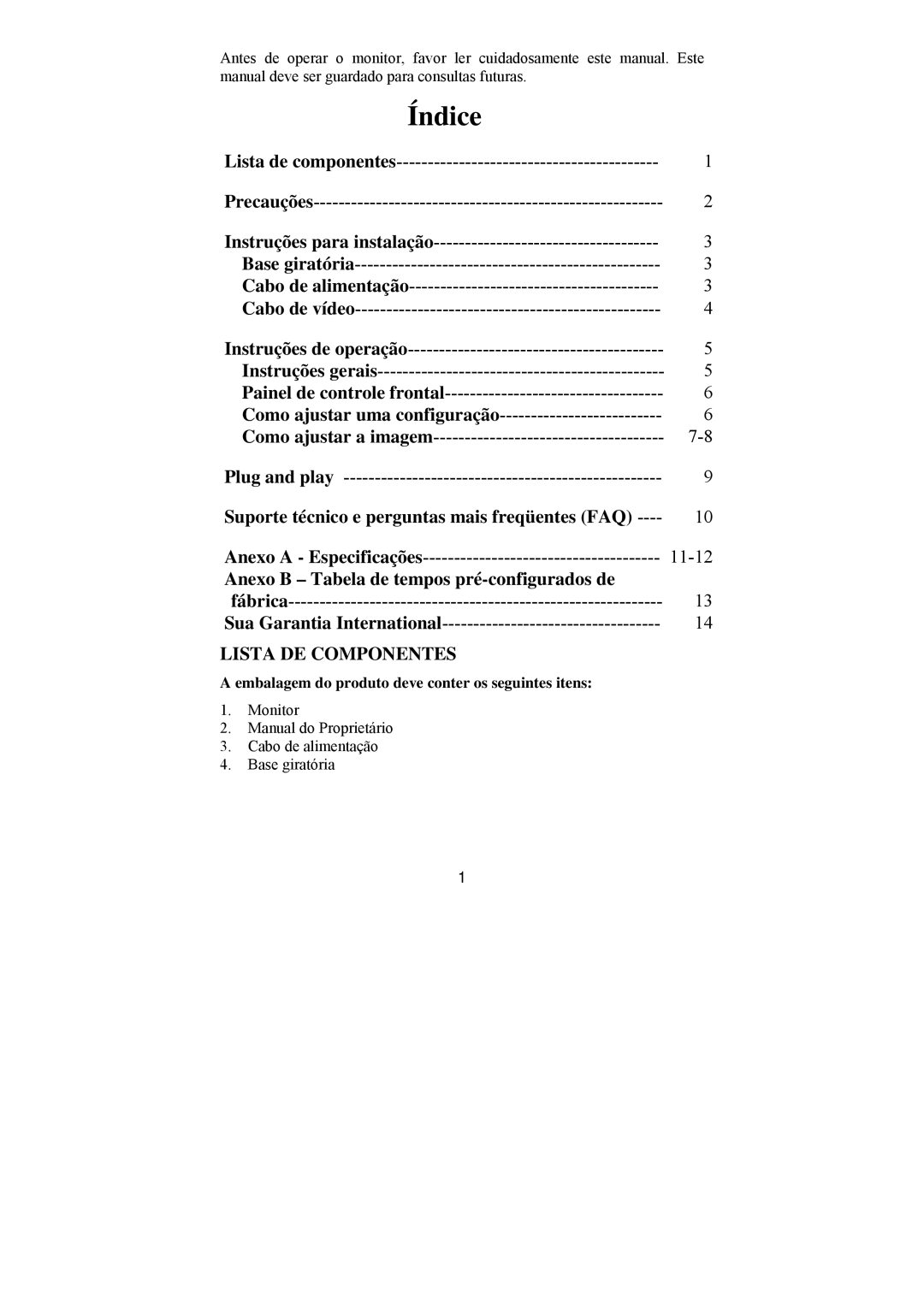 Philips BZ02 manual Suporte técnico e perguntas mais freqüentes FAQ, Anexo B Tabela de tempos pré-configurados de 