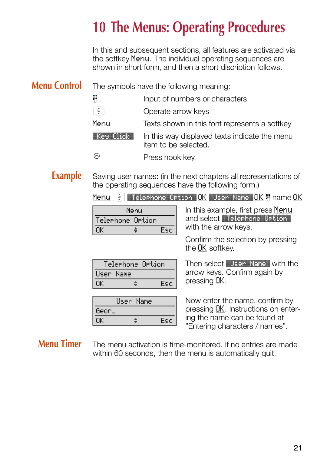 Philips C244 manual Menus Operating Procedures 