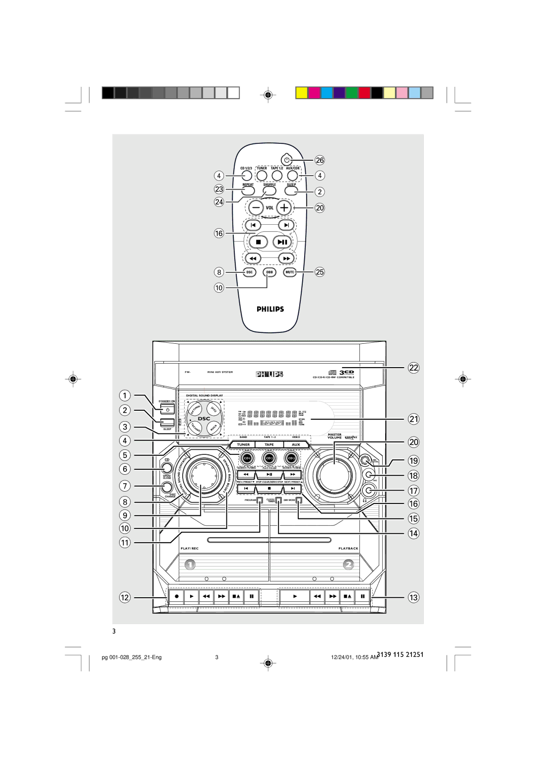 Philips C255 manual Pg 001-02825521-Eng 