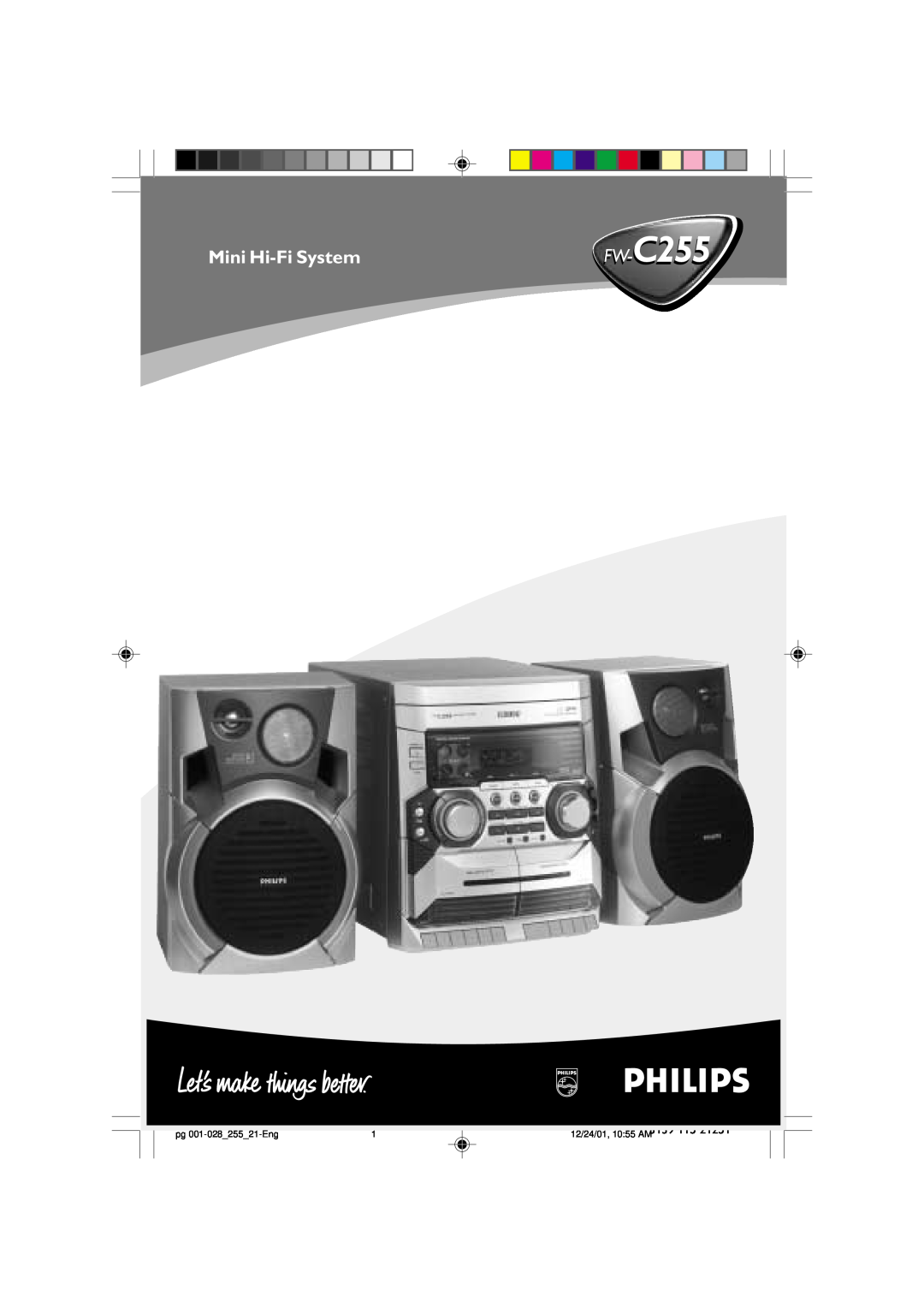 Philips C255 manual Mini Hi-FiSystem, pg 001-028 255 21-Eng, 12/24/01, 10 55 AM3139 