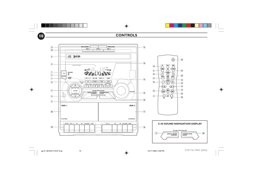 Philips C50, C70 manual Controls, 3CD 