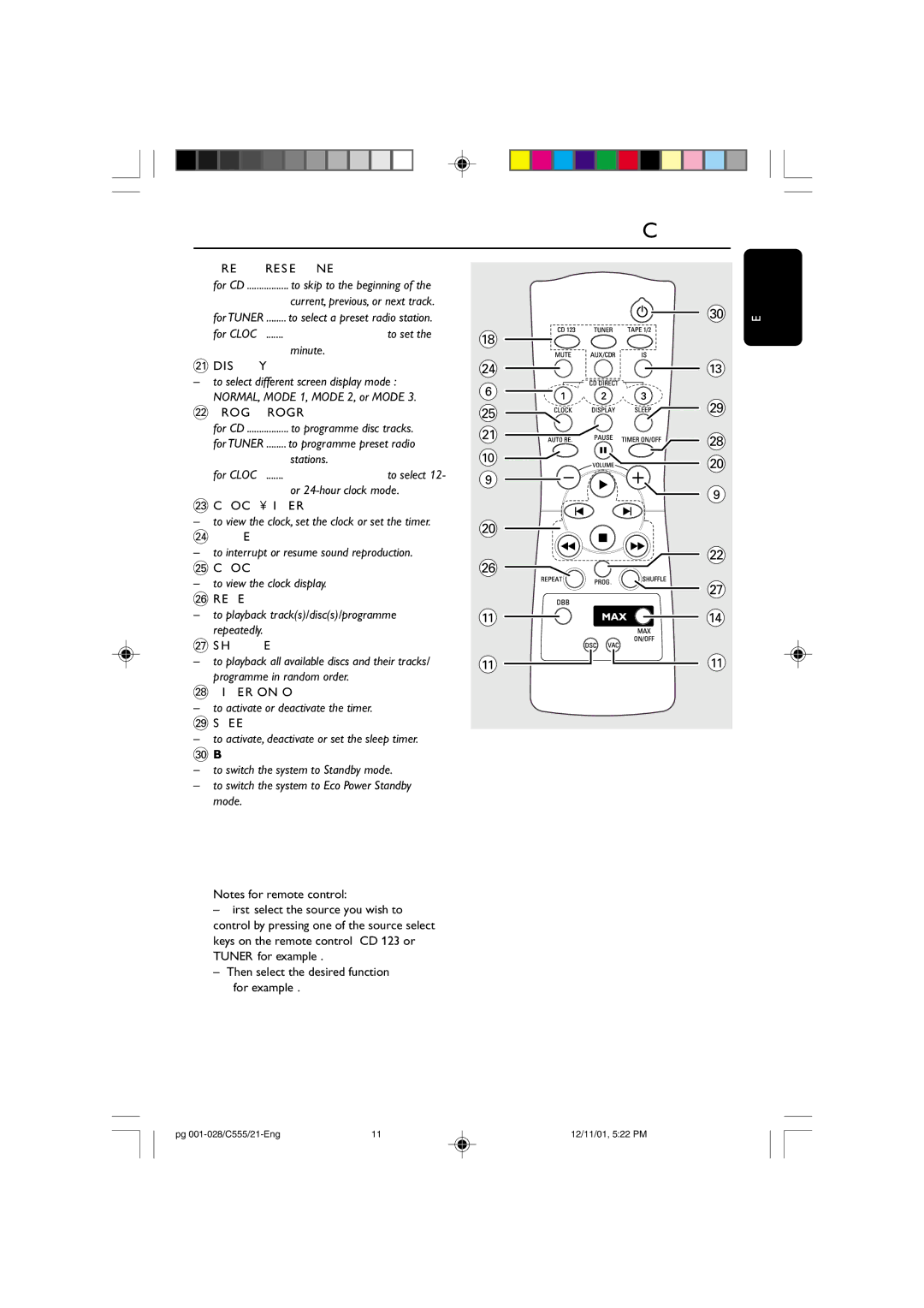 Philips C555 manual Controls 