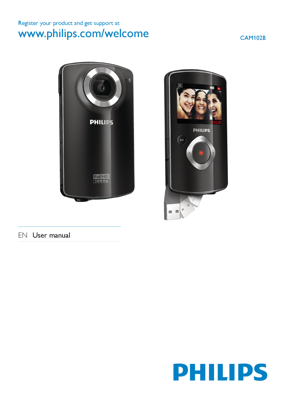 Philips CAM102B user manual Register your product and get support at 