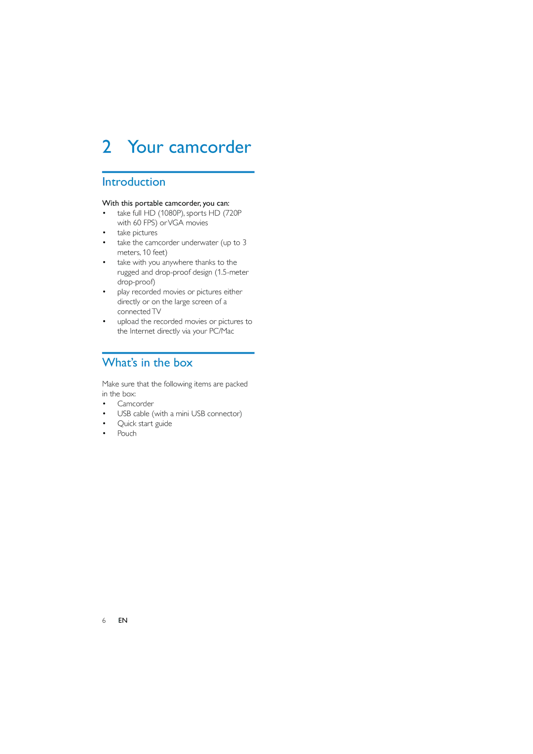 Philips CAM150 user manual Introduction, What’s in the box 