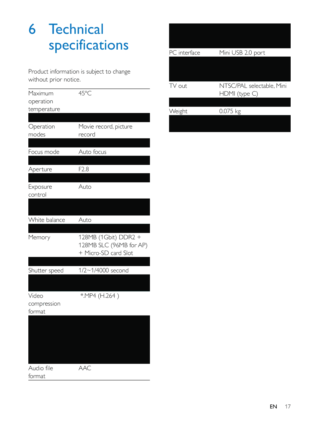 Philips CAM200 user manual Jpeg, Aac 