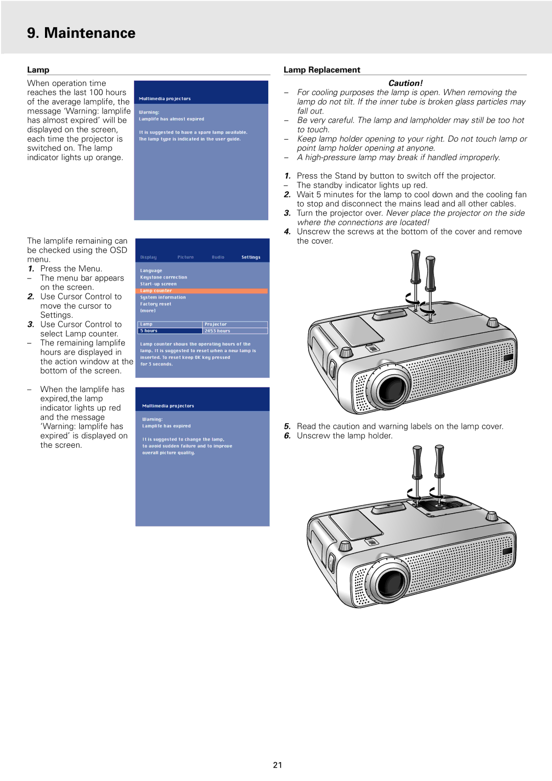 Philips cBright 2 Series manual Lamp Replacement 