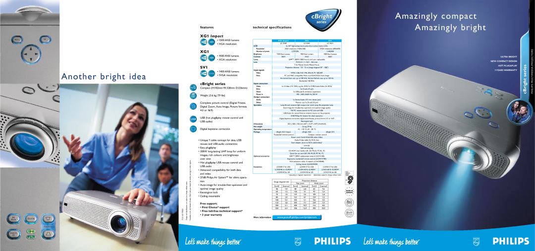 Philips cBright Series technical specifications Free support, First Choice* support, Free toll-free technical support 