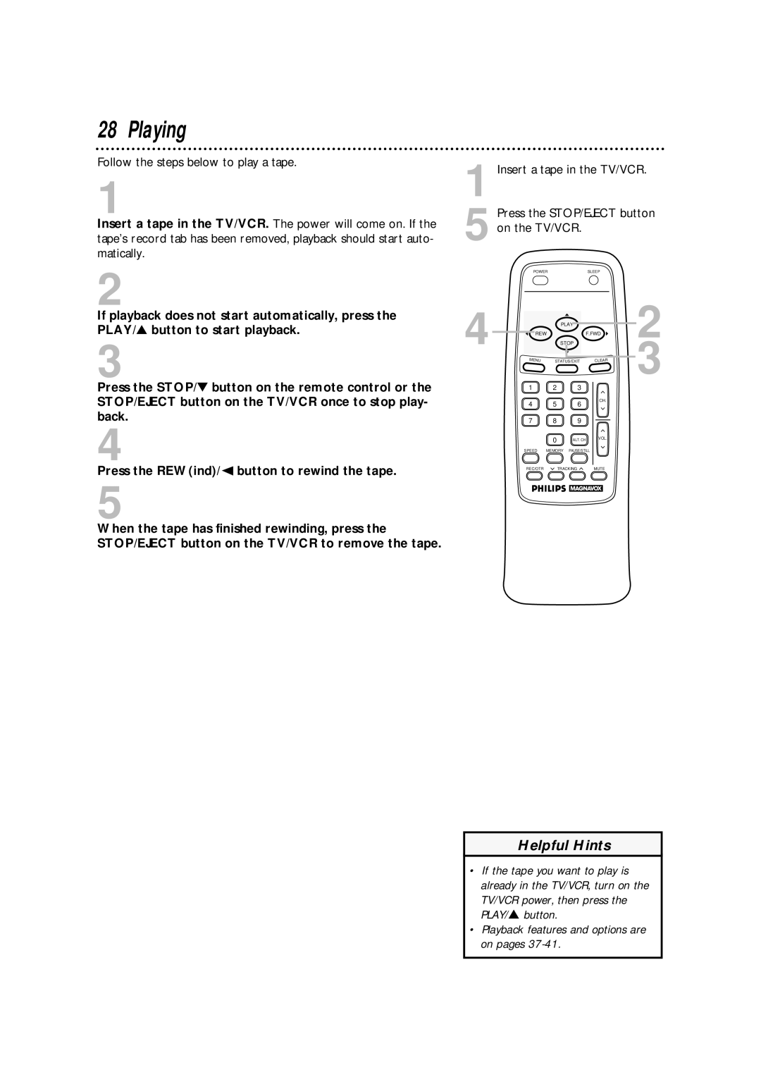 Philips CCA132AT owner manual Playing 