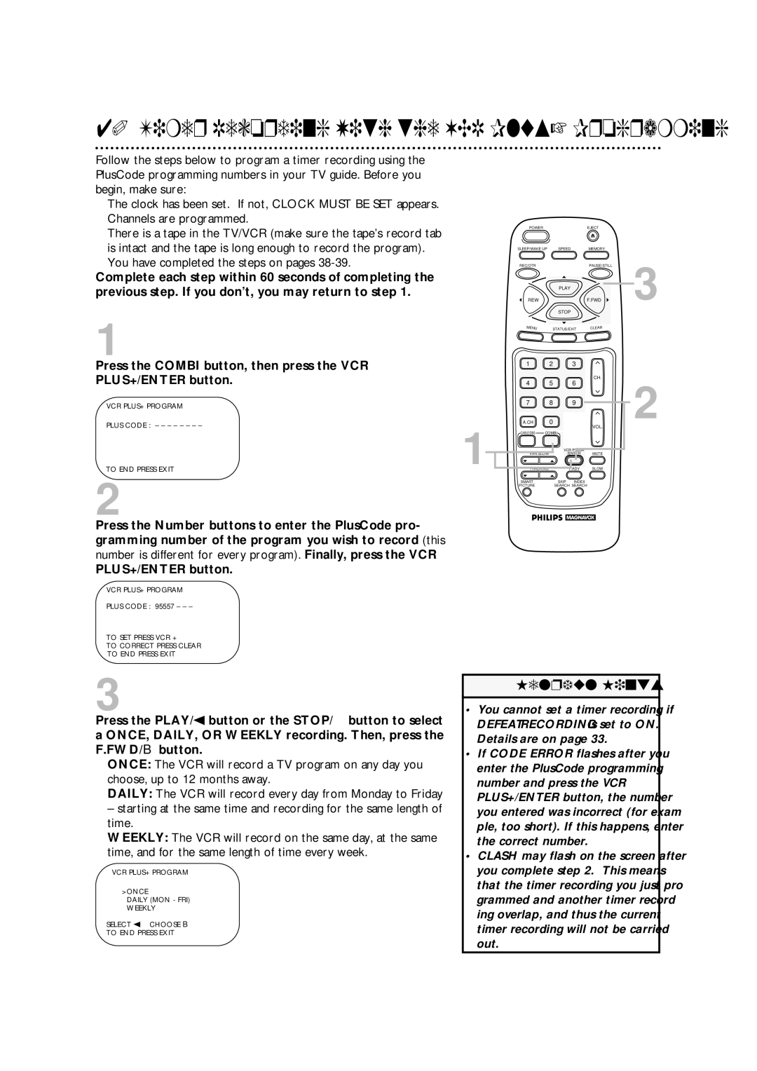 Philips CCA194AT owner manual You have completed the steps on pages, VCR PLUS+ Program 