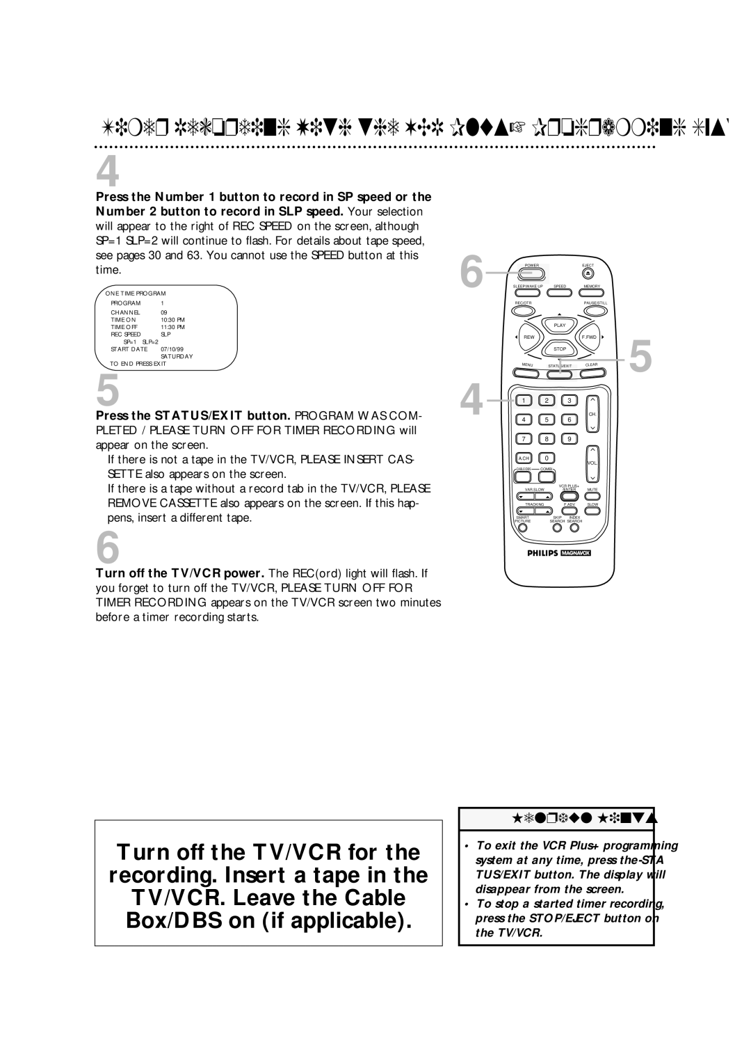 Philips CCA194AT owner manual Timer Recording With the VCR Plus+ Programming System cont’d 