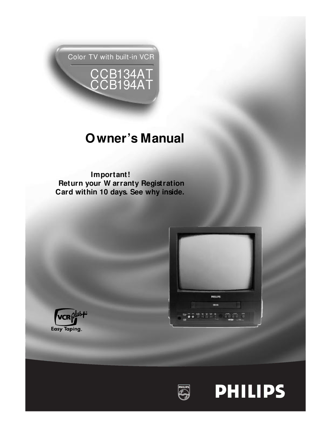 Philips CCB 194AT, CCB 134AT owner manual CCB134AT CCB194AT 