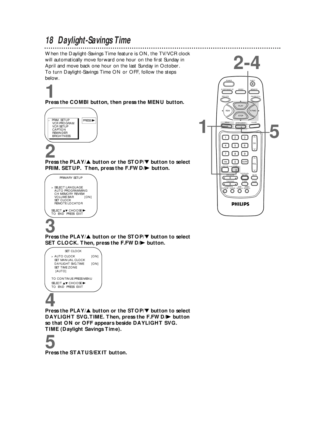 Philips CCB 134AT, CCB 194AT owner manual Daylight-Savings Time, Time Daylight Savings Time 