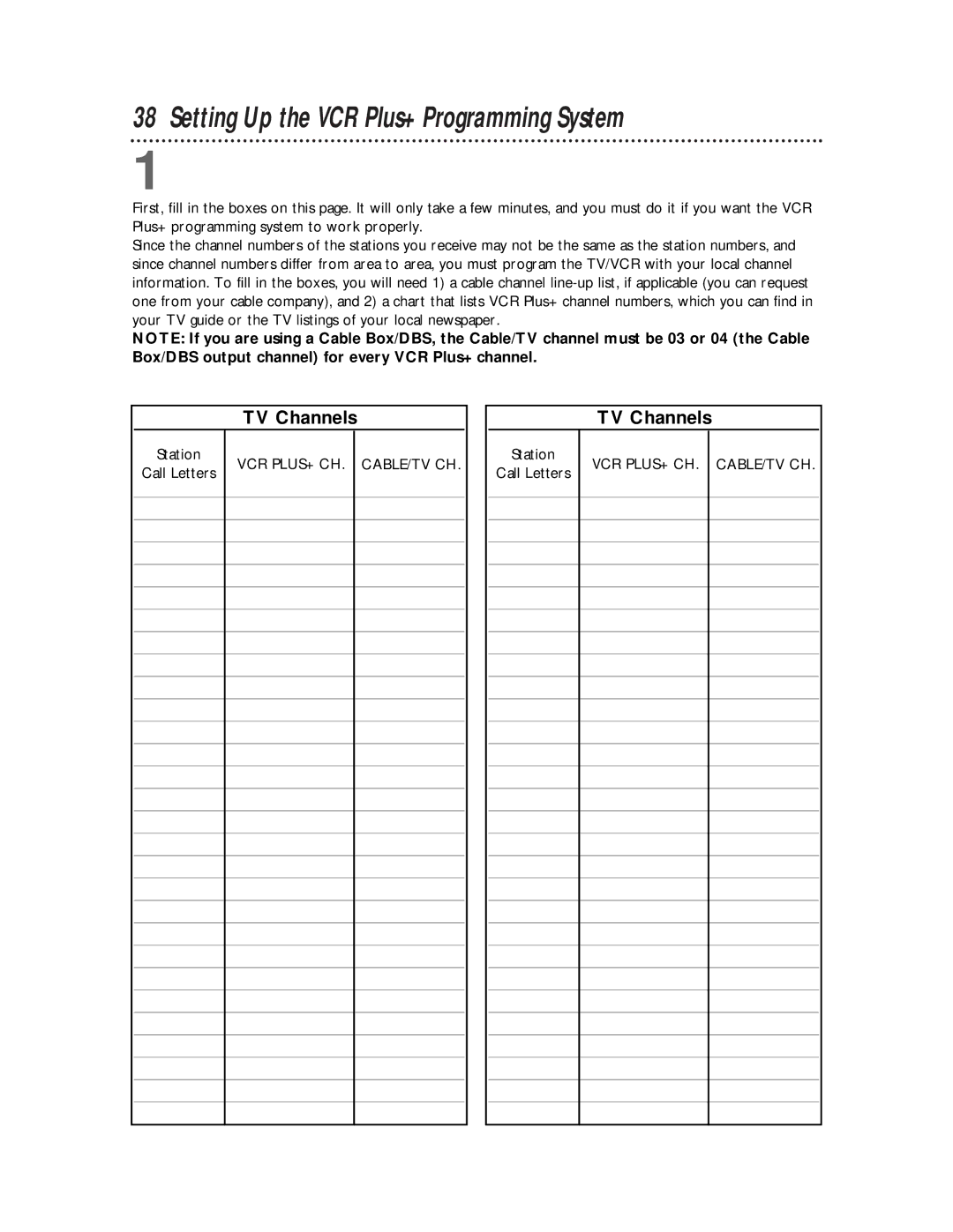 Philips CCB 134AT, CCB 194AT owner manual Setting Up the VCR Plus+ Programming System, TV Channels, Station 