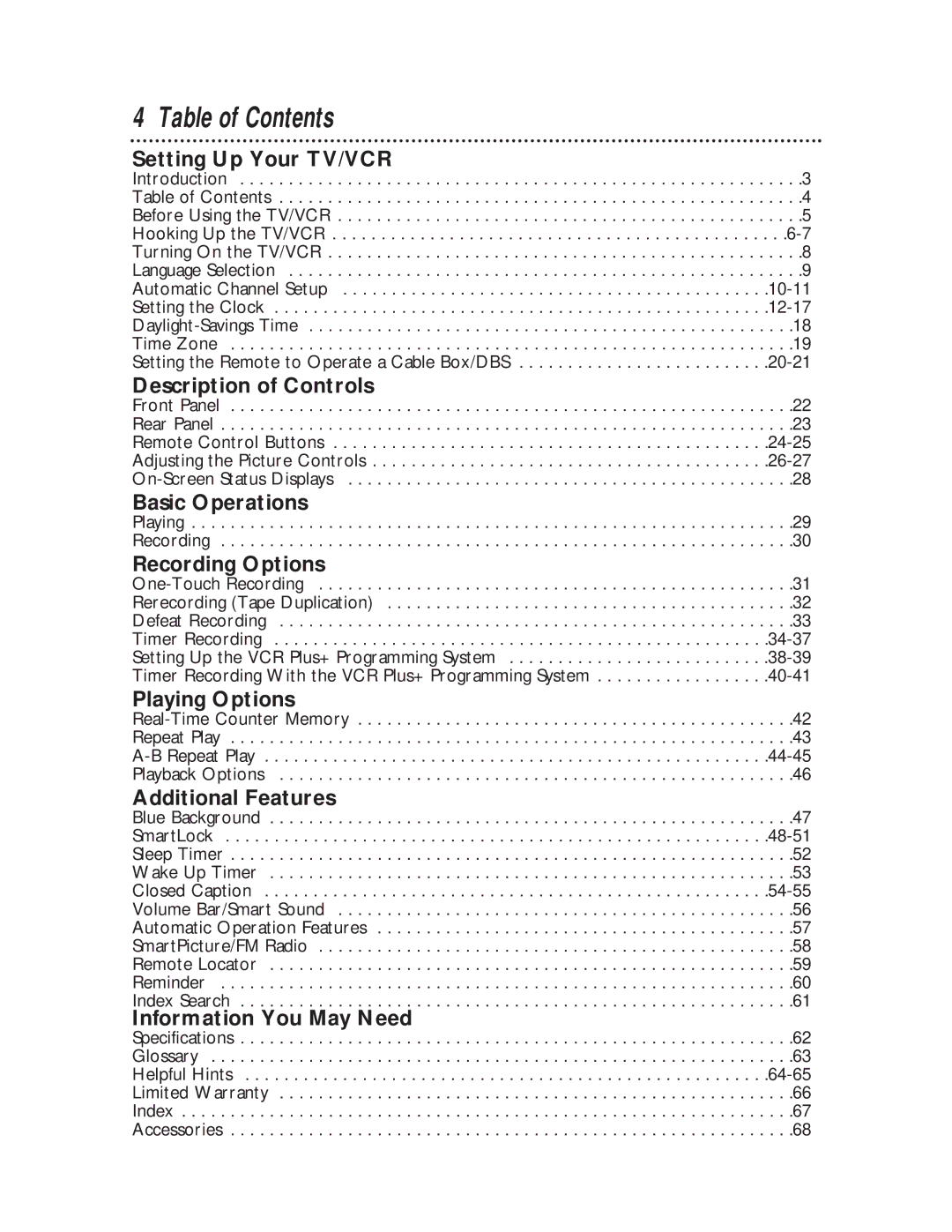 Philips CCB 134AT, CCB 194AT owner manual Table of Contents 