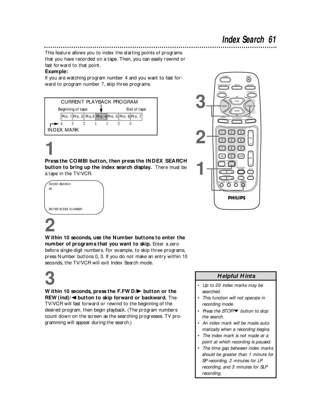 Philips CCB 194AT, CCB 134AT owner manual Index Search 