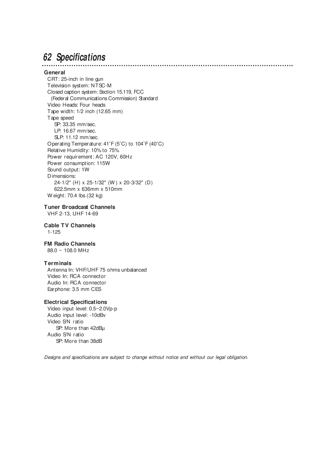 Philips CCB255AT owner manual Specifications 