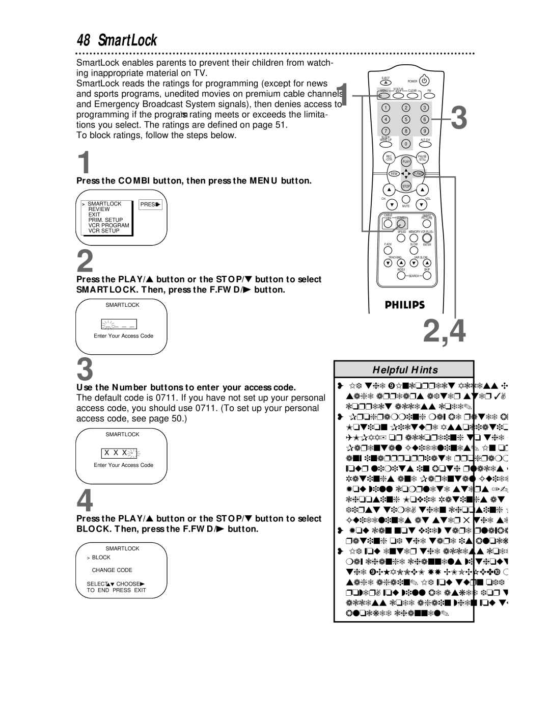 Philips CCC 134AT, CCC 194AT owner manual SmartLock 