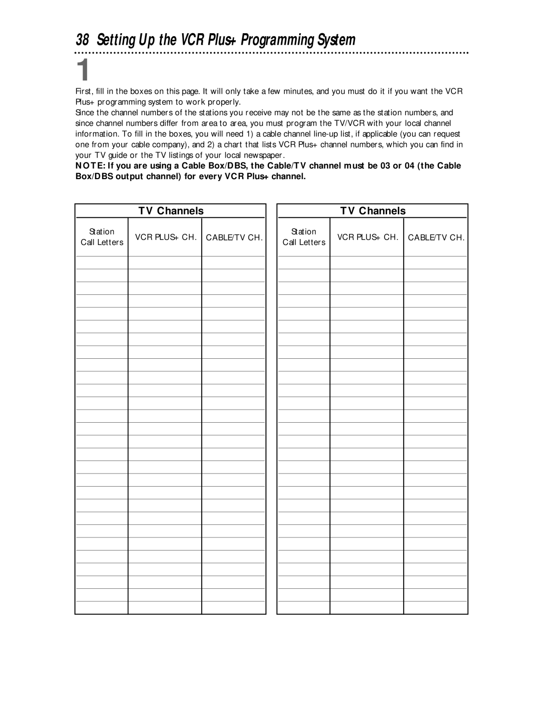 Philips CCC134, CCC194 owner manual Setting Up the VCR Plus+ Programming System, TV Channels, Station 