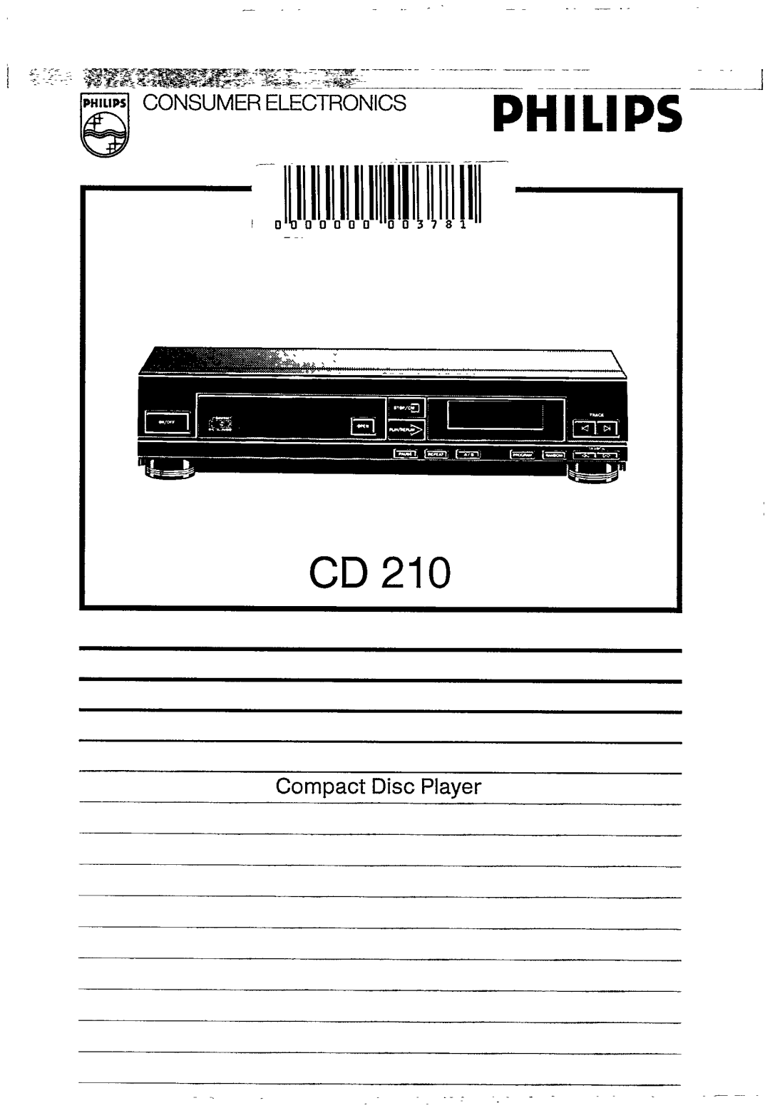 Philips CD 210 manual 