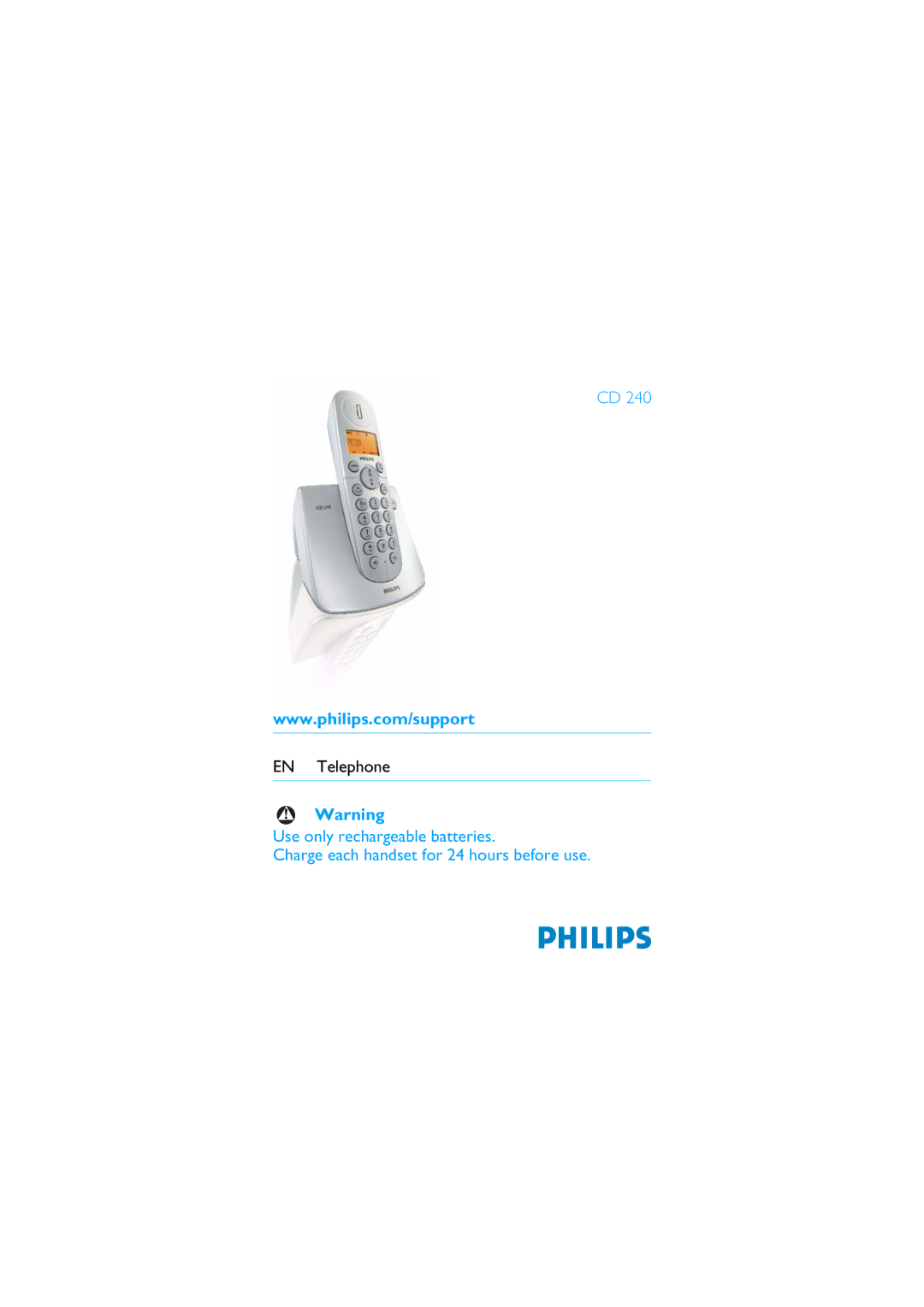 Philips CD 240 manual EN Telephone 