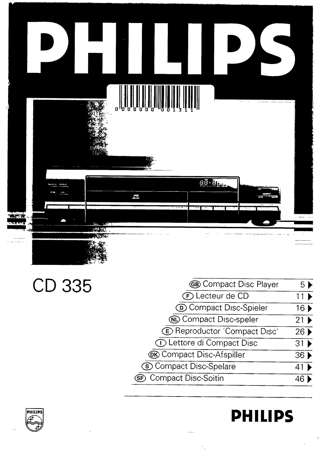 Philips CD 335 manual 