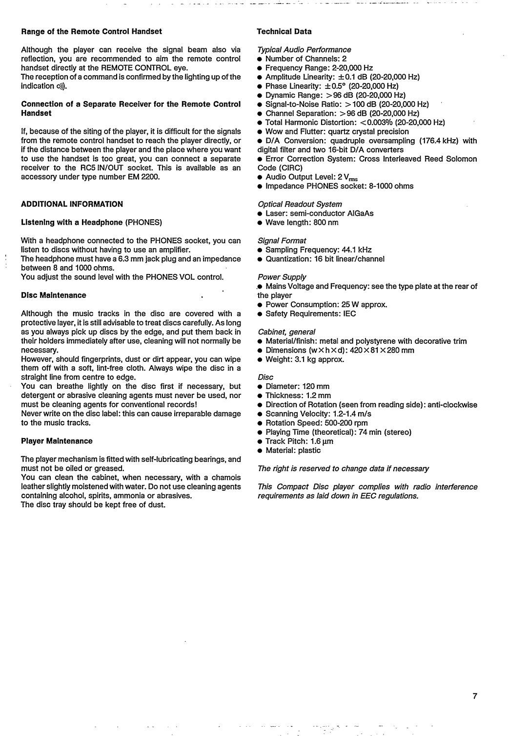 Philips CD 473 manual 