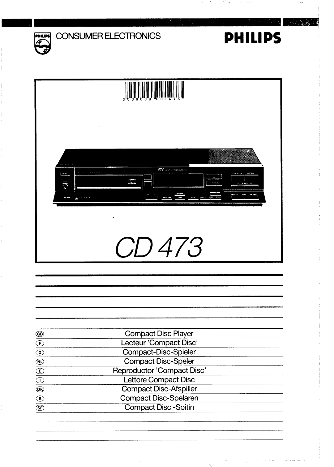 Philips CD 473 manual 