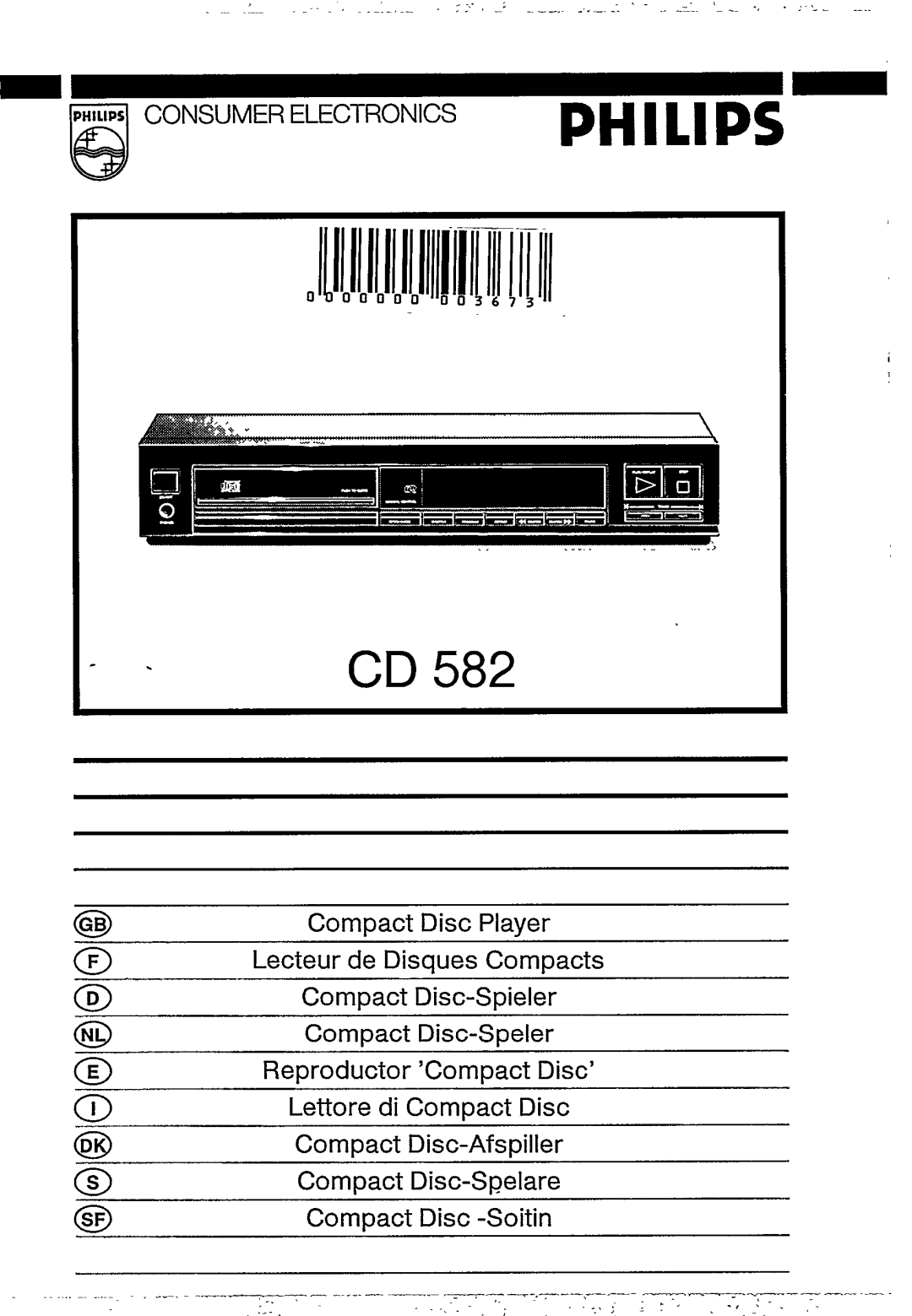 Philips CD 582 manual 