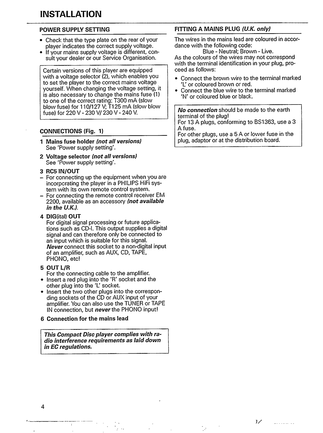 Philips CD 608, CD 618 manual 