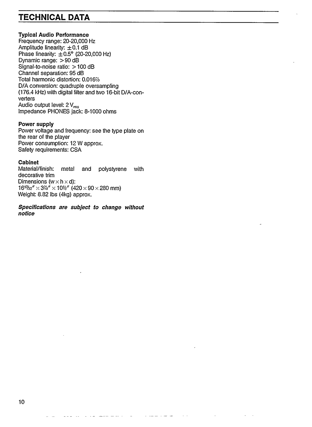 Philips CD 614 manual 