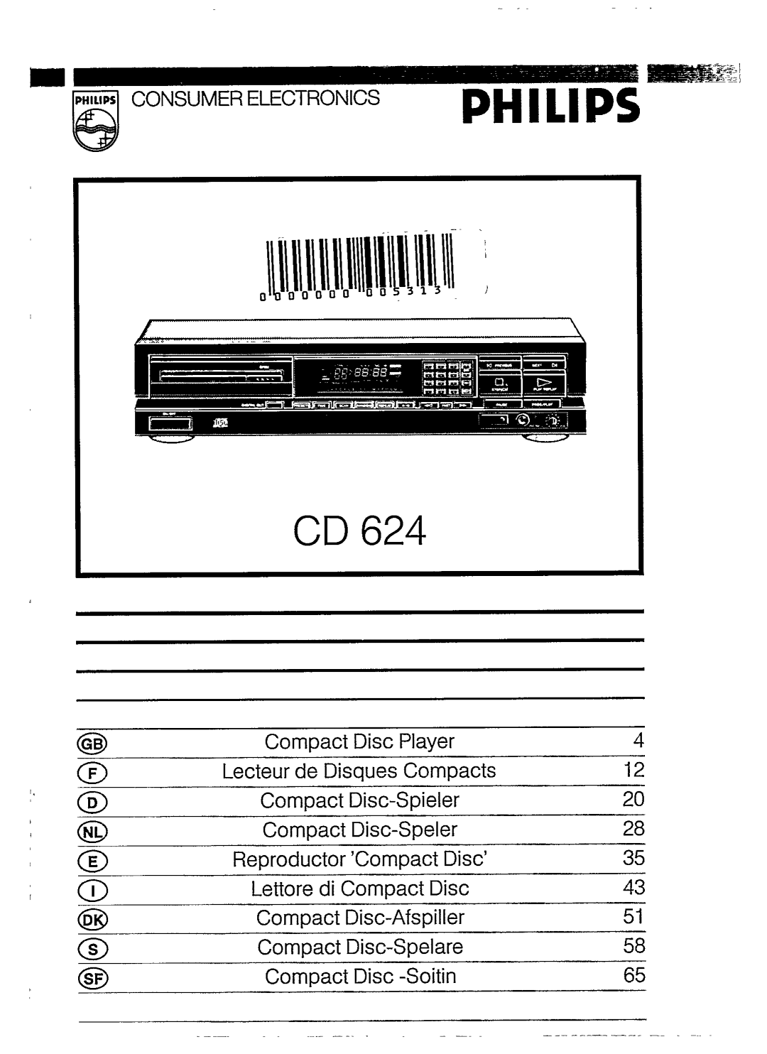 Philips CD 624 manual 